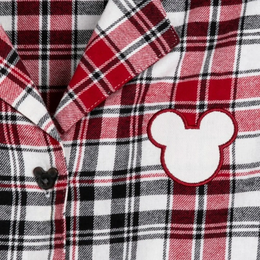 Disney‎ Mickey Mouse Holiday Plaid Pijama Top - Picture 13 of 13